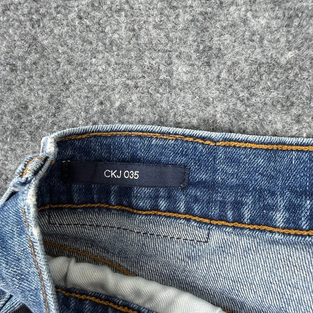 Calvin Klein CKJ 035 Straight Jeans Mens 32x34 Blue Stretch Denim Medium Wash